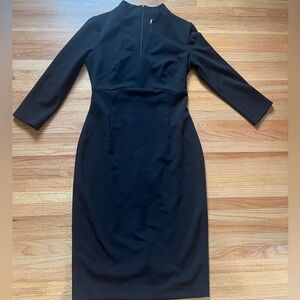 Calvin Klein Split Neck 3/4 Sleeve Sheath Dress